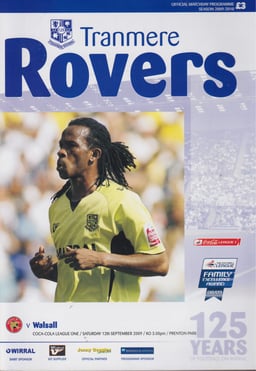 Tranmere Rovers v Walsall Match Programme 2009-09-12